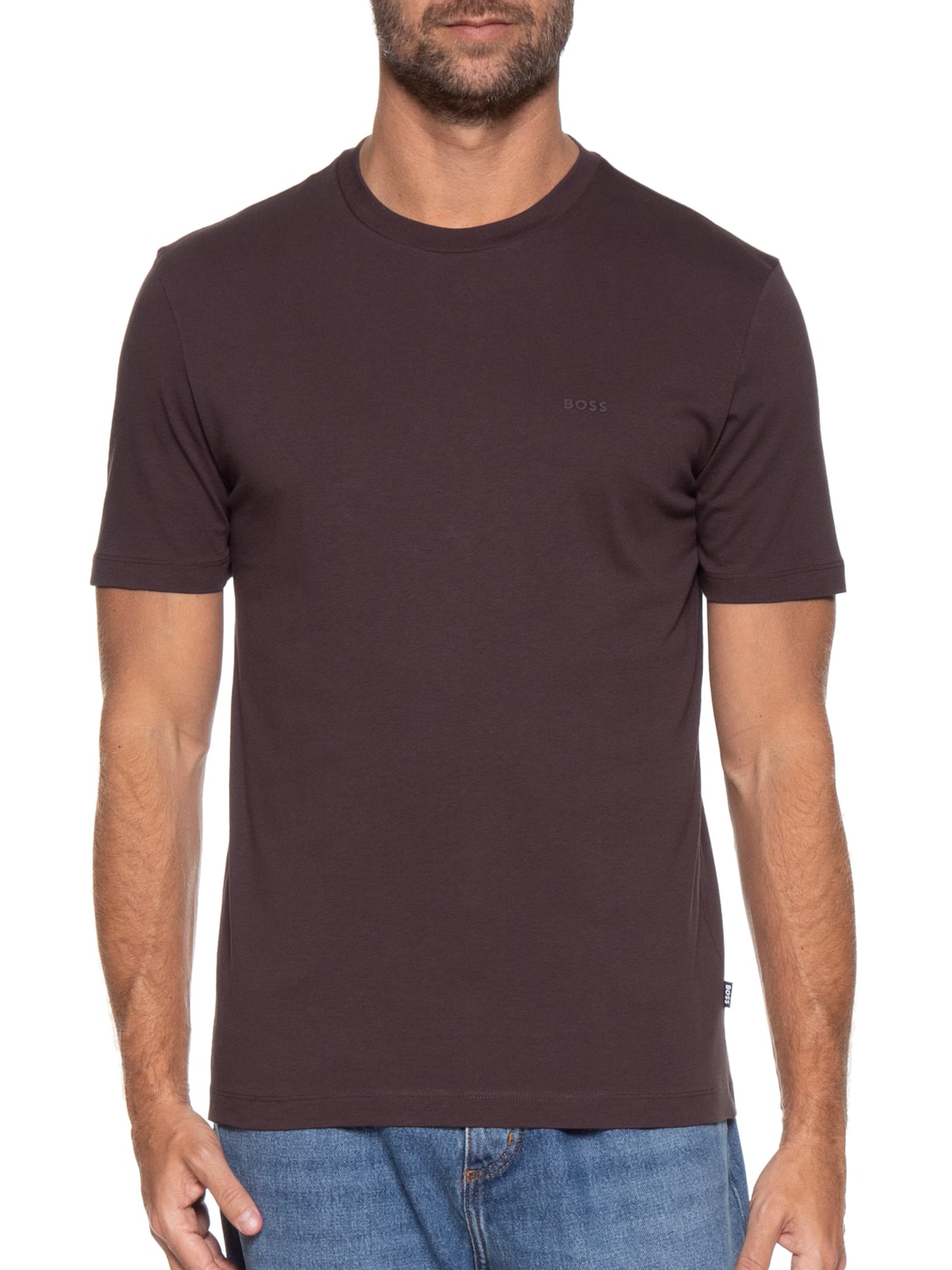 Camiseta Masculina Thompson Marrom Escuro Boss