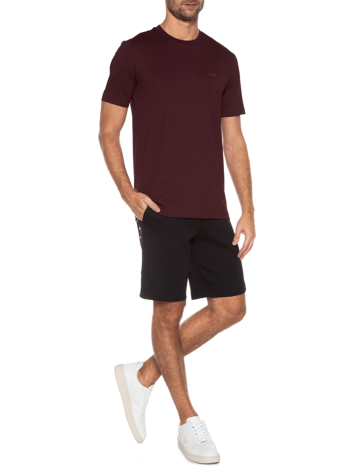 Camiseta Masculina Thompson Vinho Boss