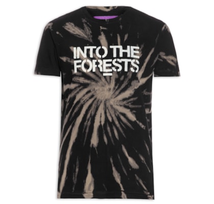 Camiseta Masculina Tie Dye Into The Forests Manga Curta - Preto