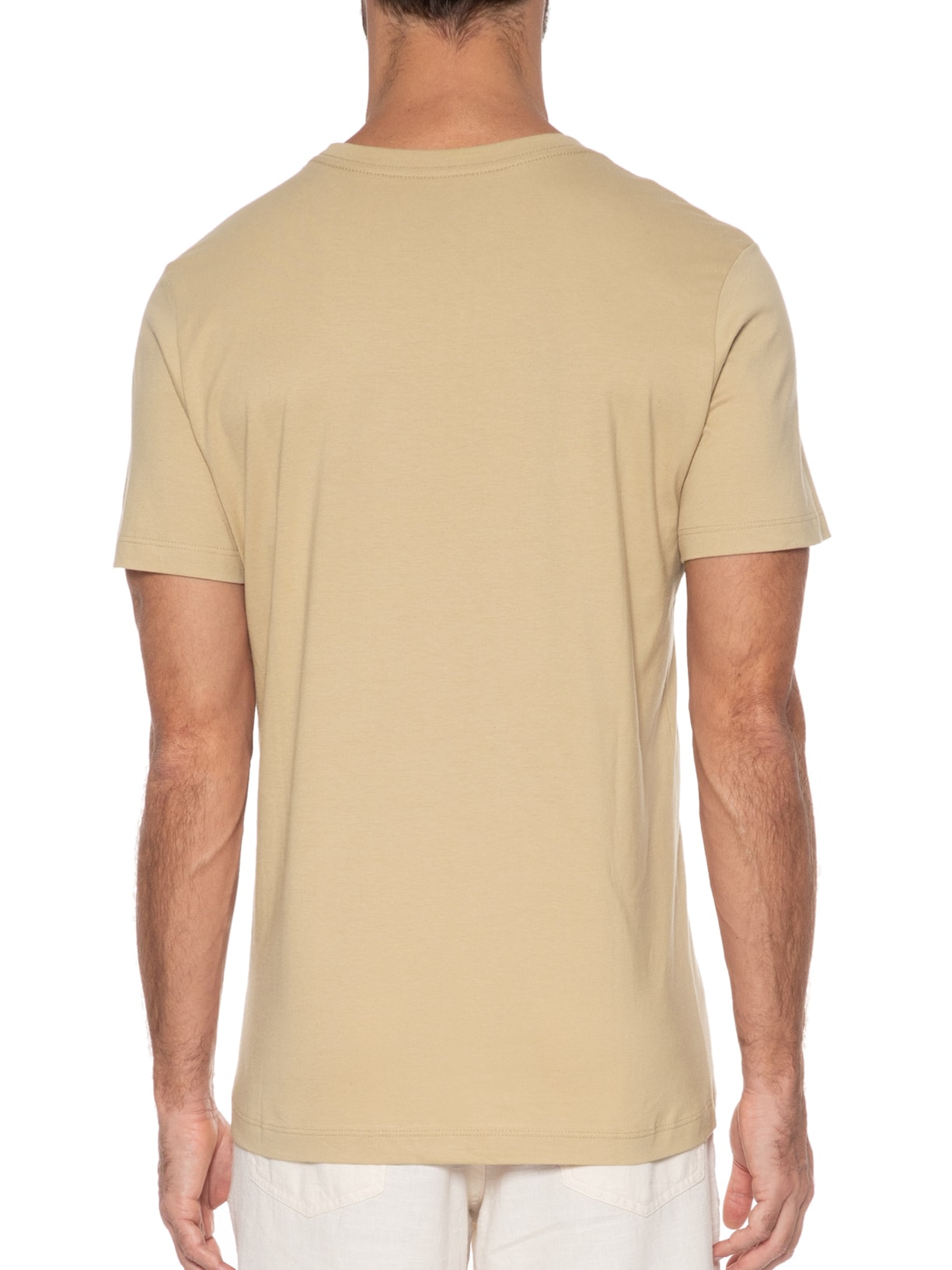 Camiseta Masculina Tingimento Eco Tarjas Bege Aramis