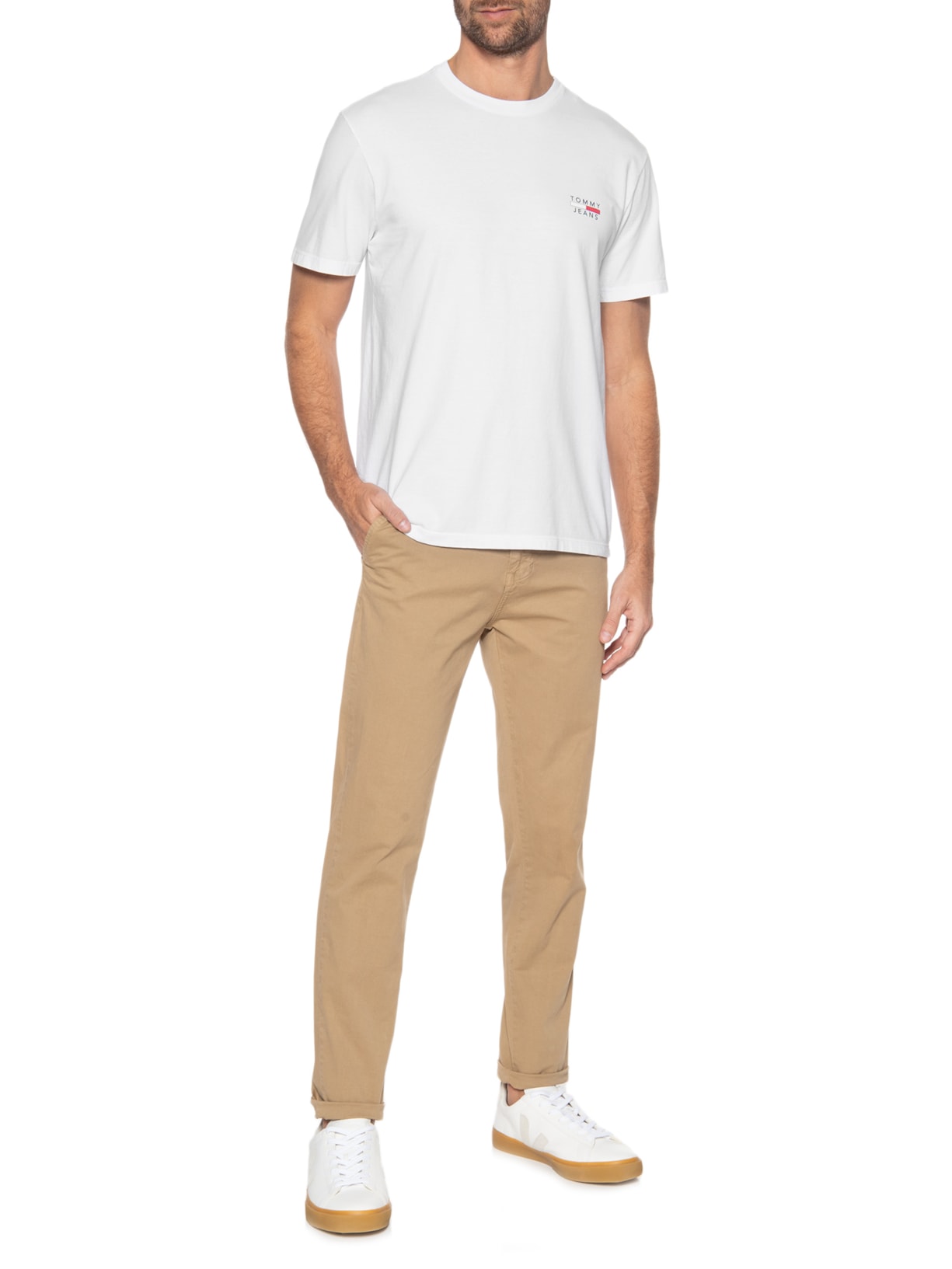 Camiseta Masculina Tjm Chest Logo Tee Branco Tommy Jeans