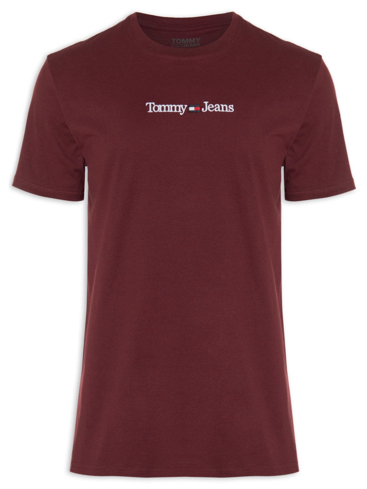 Camiseta Masculina Tjm Classic Linear Logo Tee Vinho Tommy Jeans