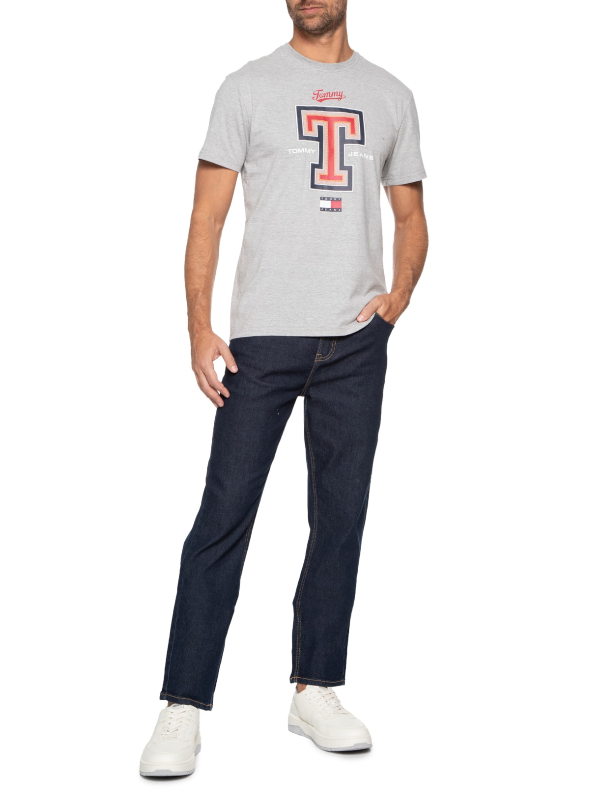 Camiseta Masculina Tjm Reg Modern Sport T Cinza Tommy Jeans