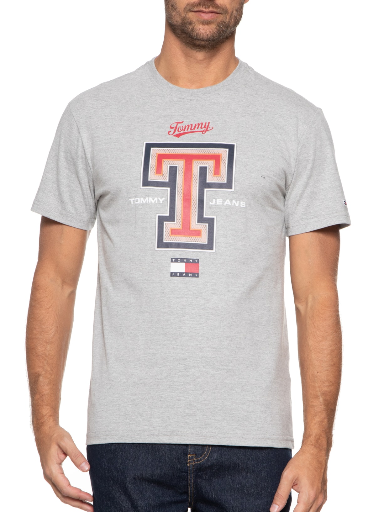 Camiseta Masculina Tjm Reg Modern Sport T Cinza Tommy Jeans