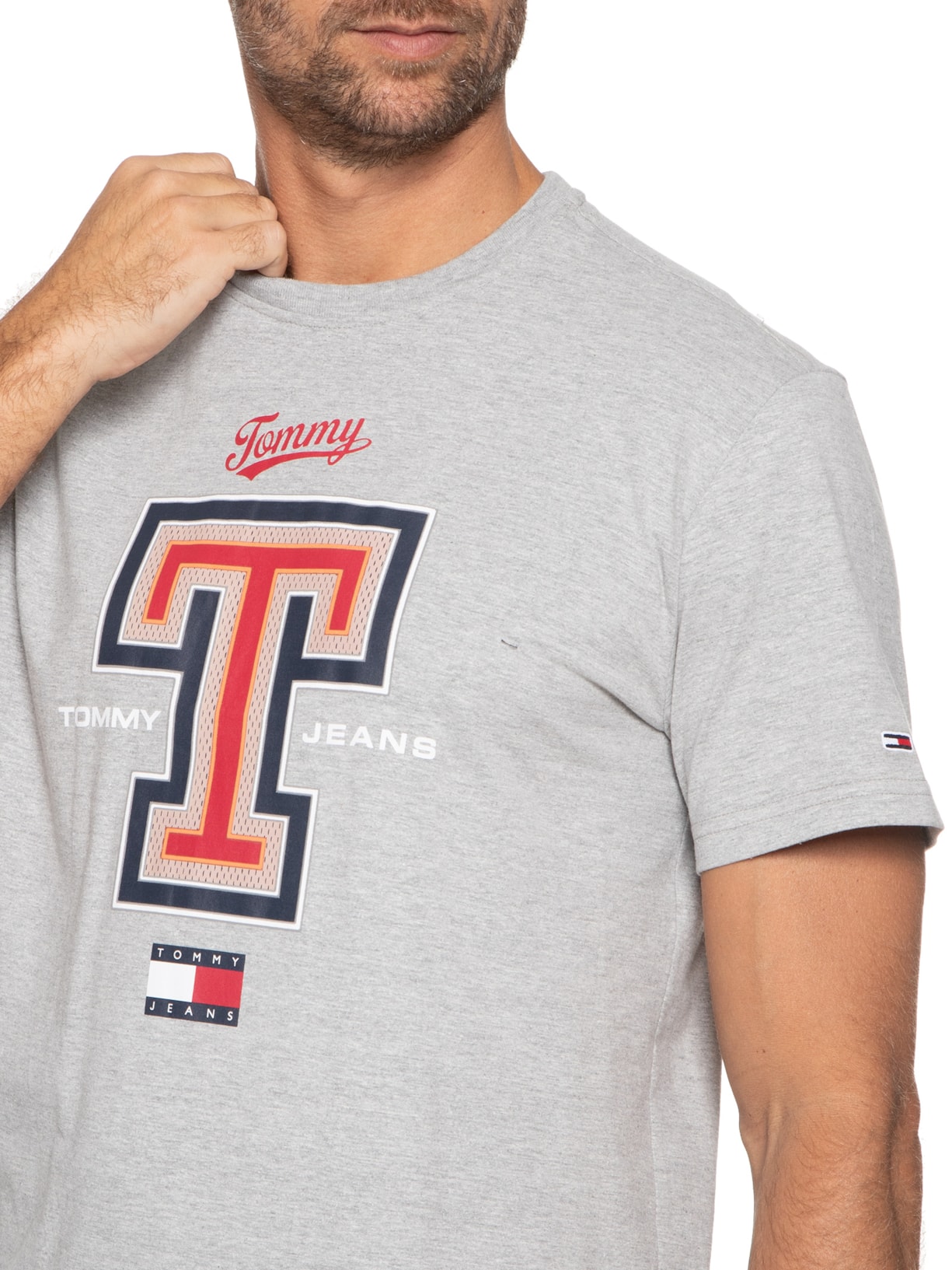Camiseta Masculina Tjm Reg Modern Sport T Cinza Tommy Jeans