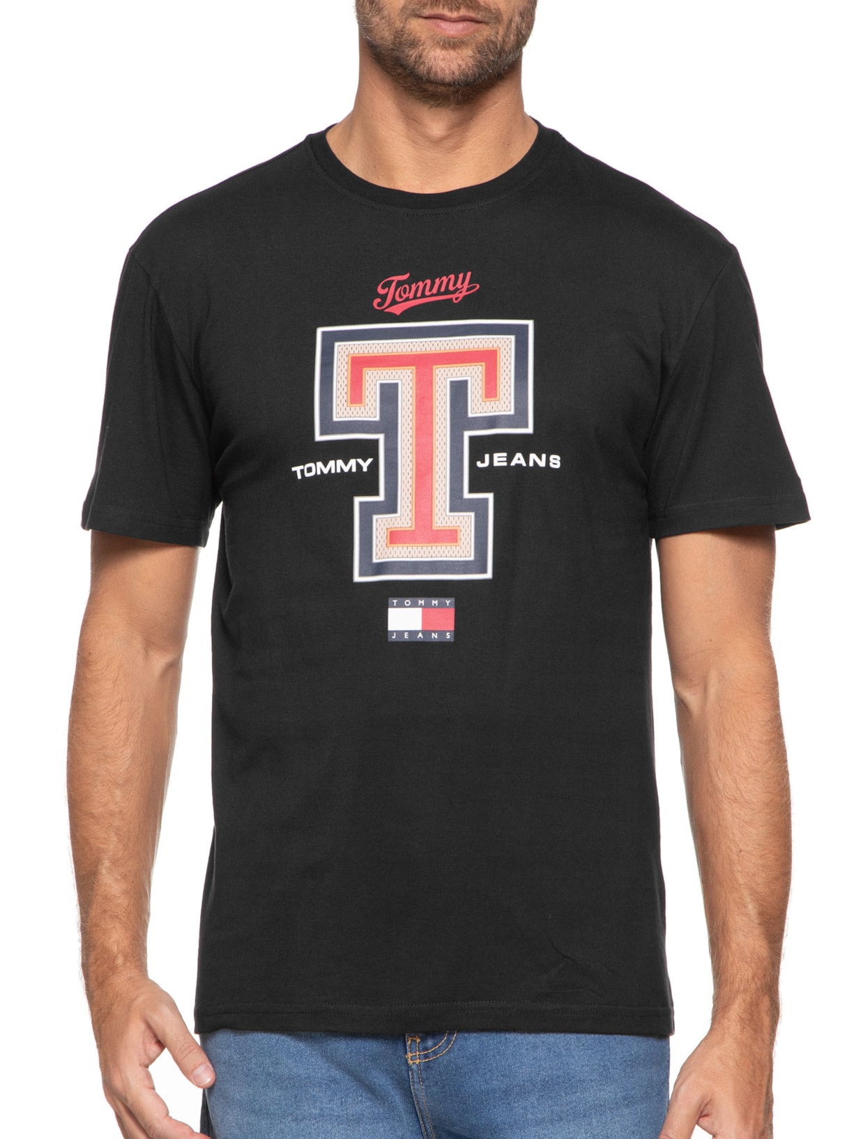Camiseta Masculina Tjm Reg Modern Sport T Preto Tommy Jeans