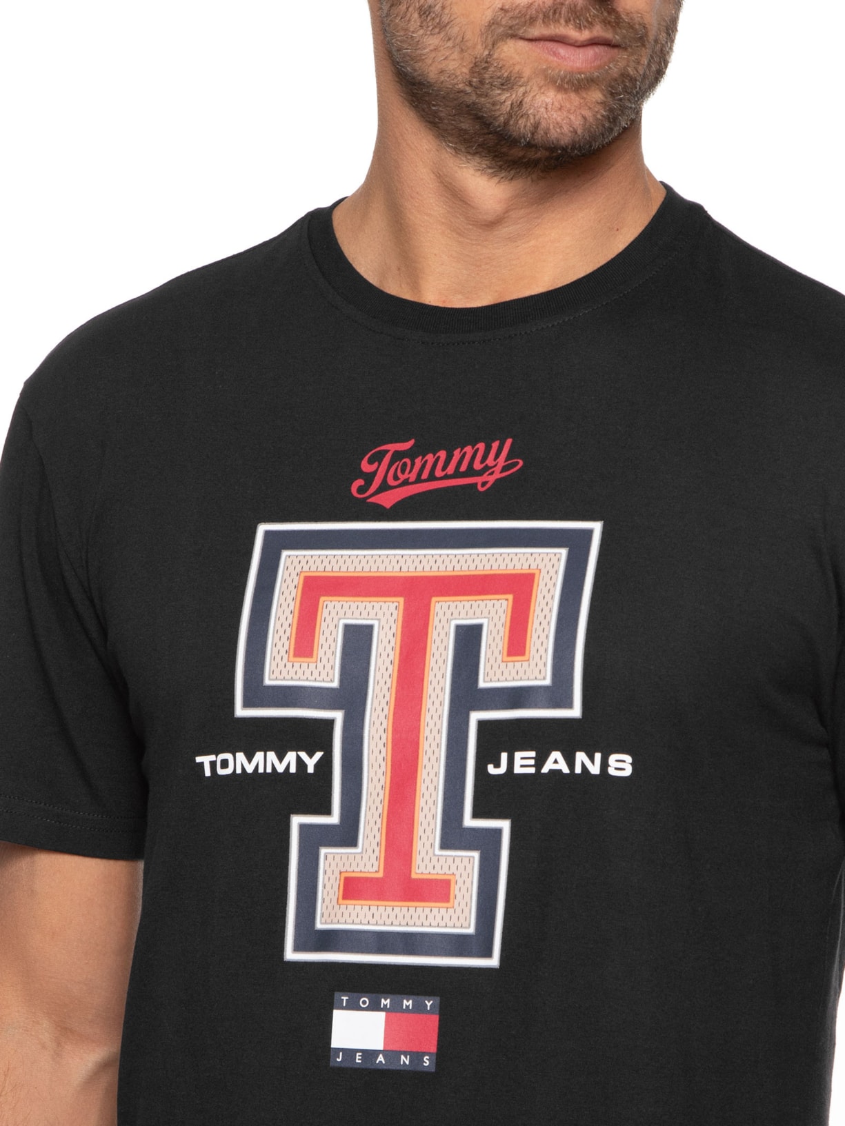 Camiseta Masculina Tjm Reg Modern Sport T Preto Tommy Jeans