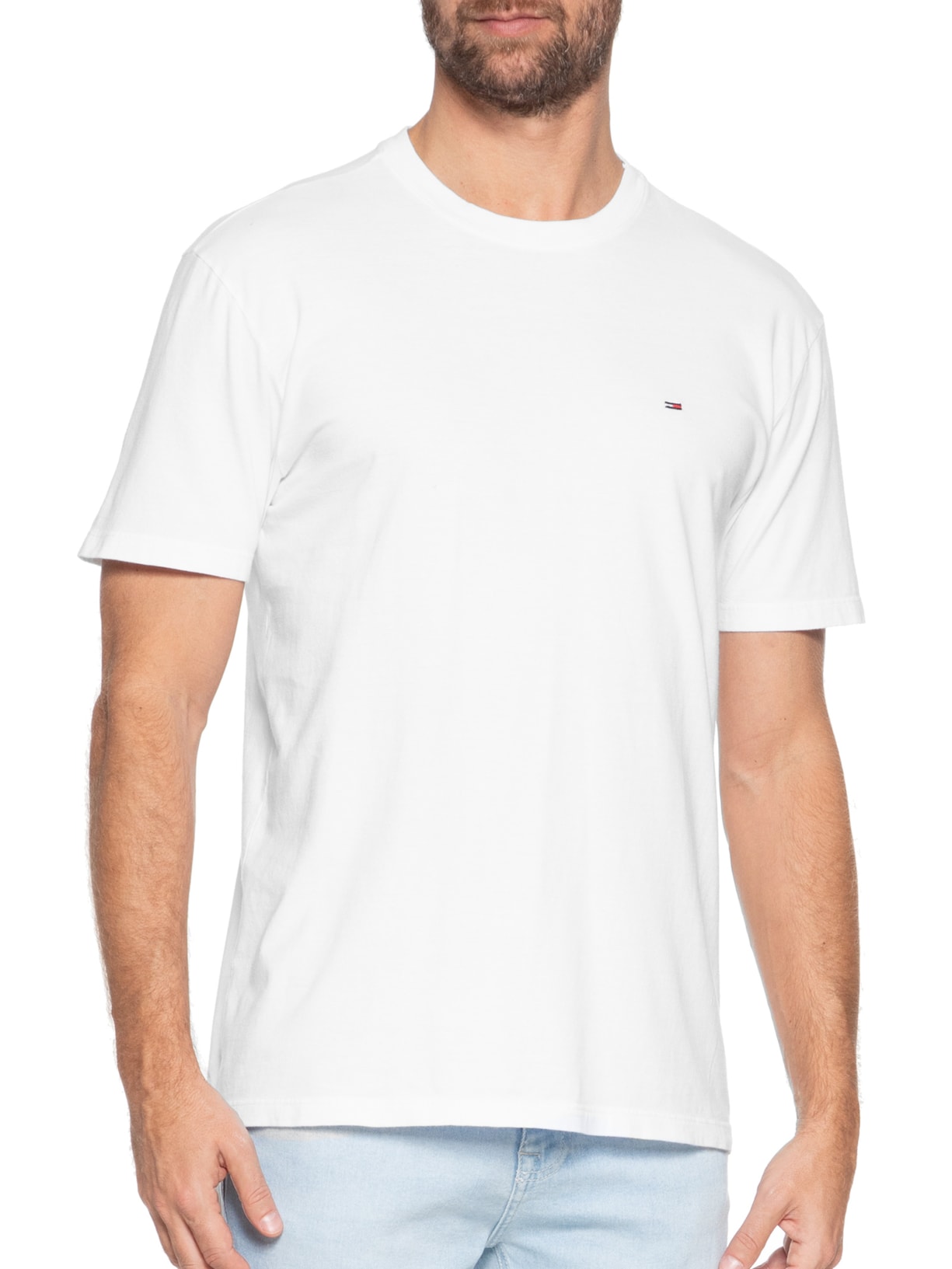 Camiseta Masculina Tjm Slim C Neck Tee Branco Tommy Jeans