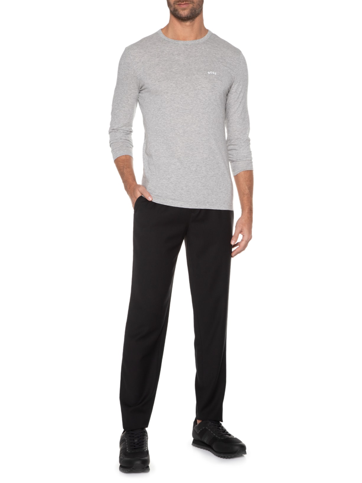 Camiseta Masculina Togn Curved Cinza Boss