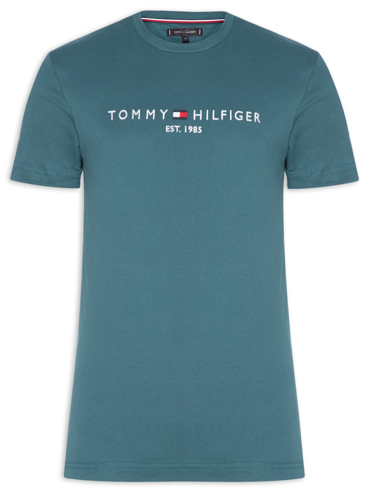  Camiseta Masculina Tommy Logo Tee Azul Tommy Hilfiger