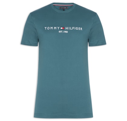  Camiseta Masculina Tommy Logo Tee - Azul