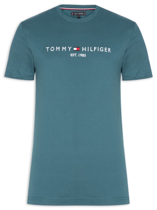 Camiseta Masculina Tommy Logo Tee - Azul