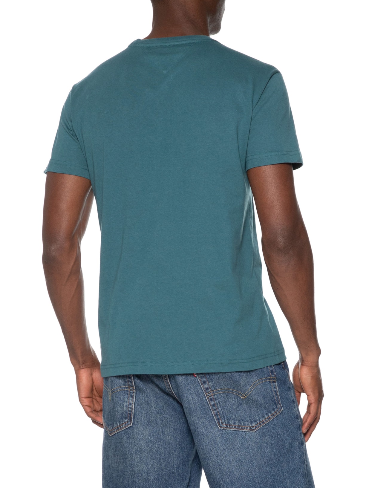  Camiseta Masculina Tommy Logo Tee Azul Tommy Hilfiger