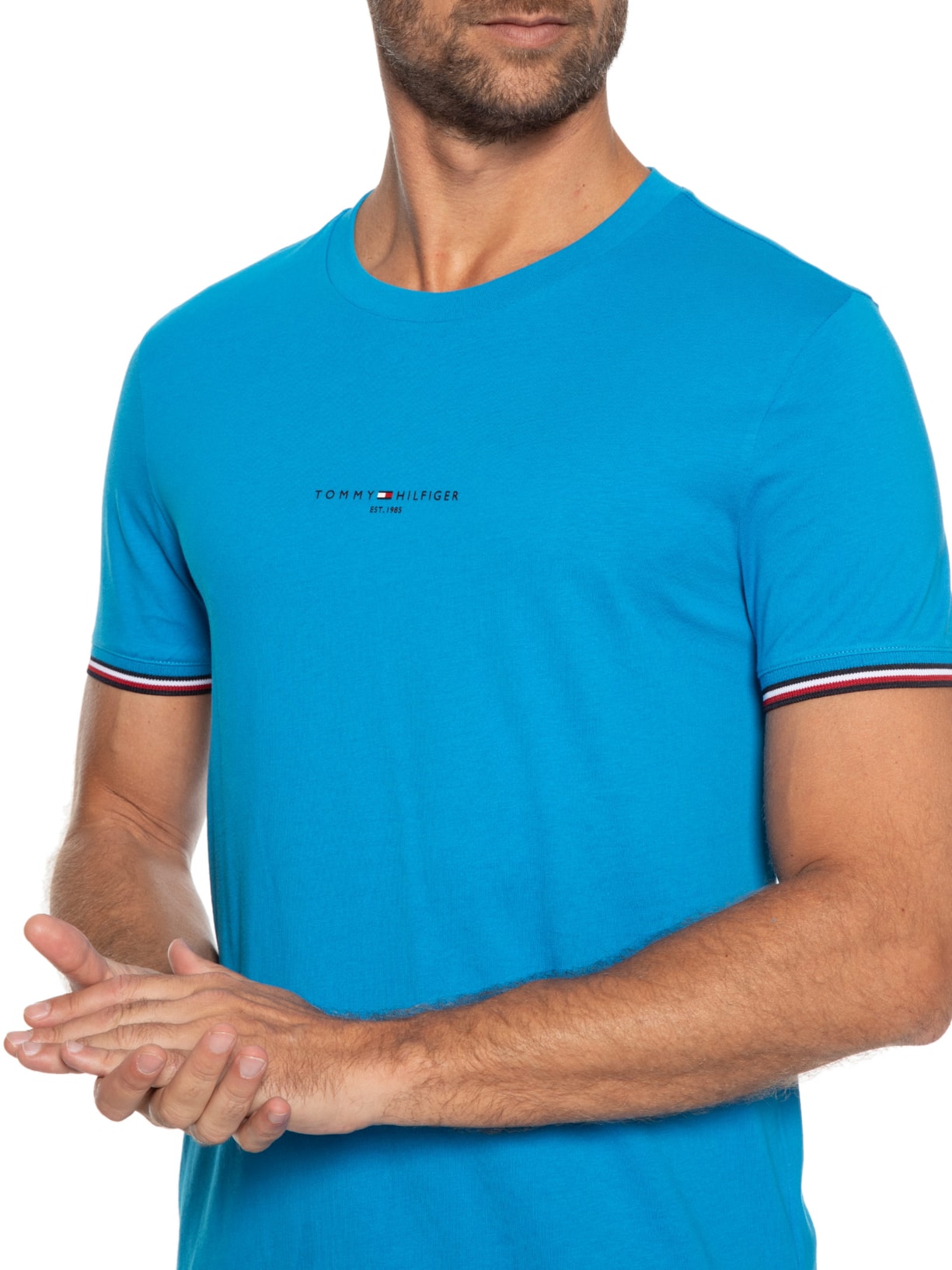 Camiseta Masculina Tommy Logo Tipped Azul Tommy Hilfiger