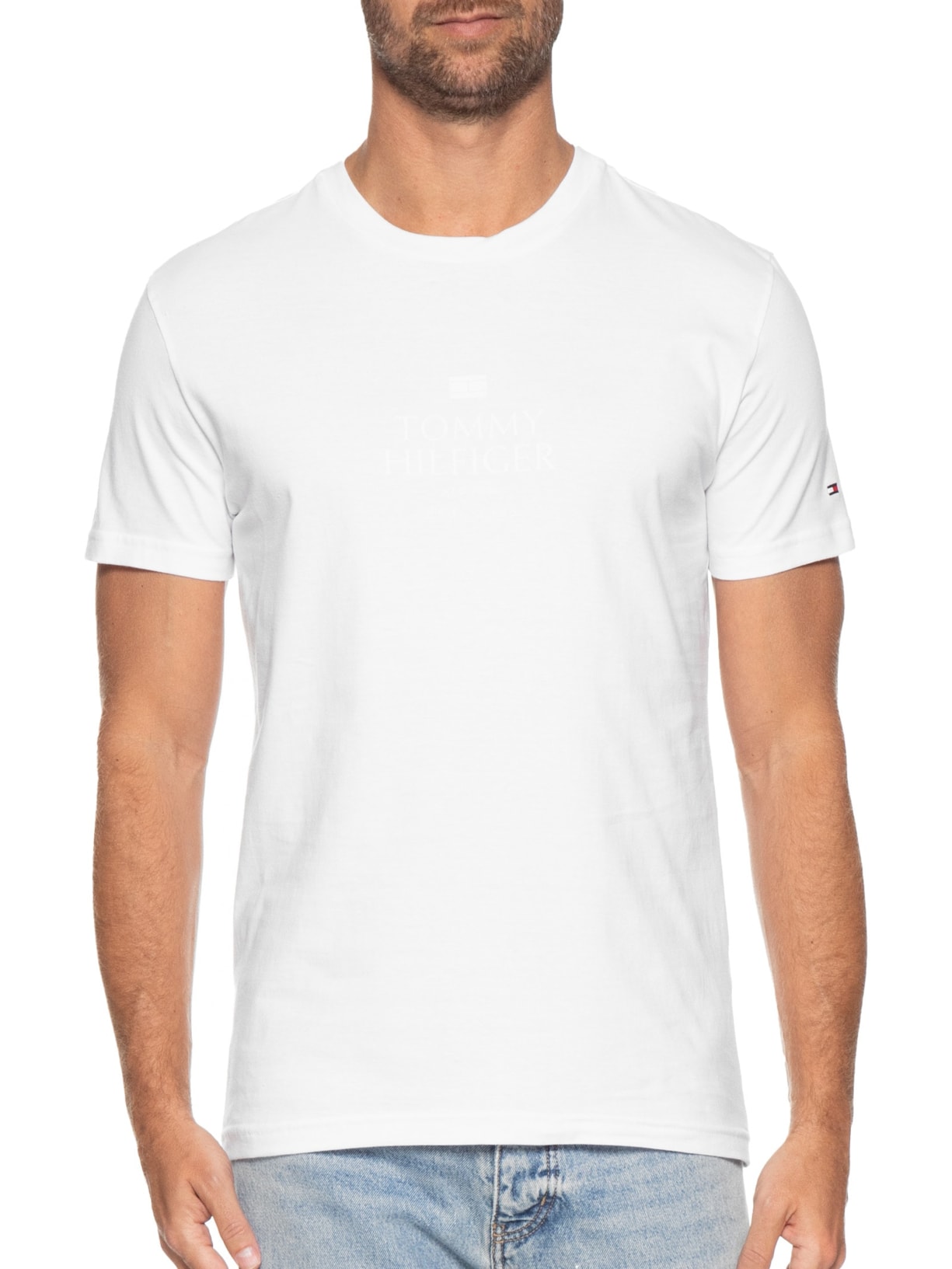 Camiseta Masculina Tonal Branco Tommy Hilfiger