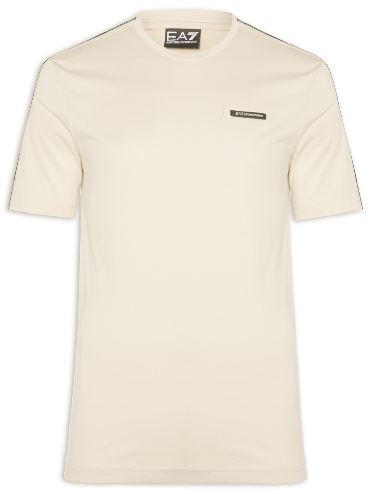 Camiseta Masculina Train Fita Lateral Bege Ea7 Emporio Armani