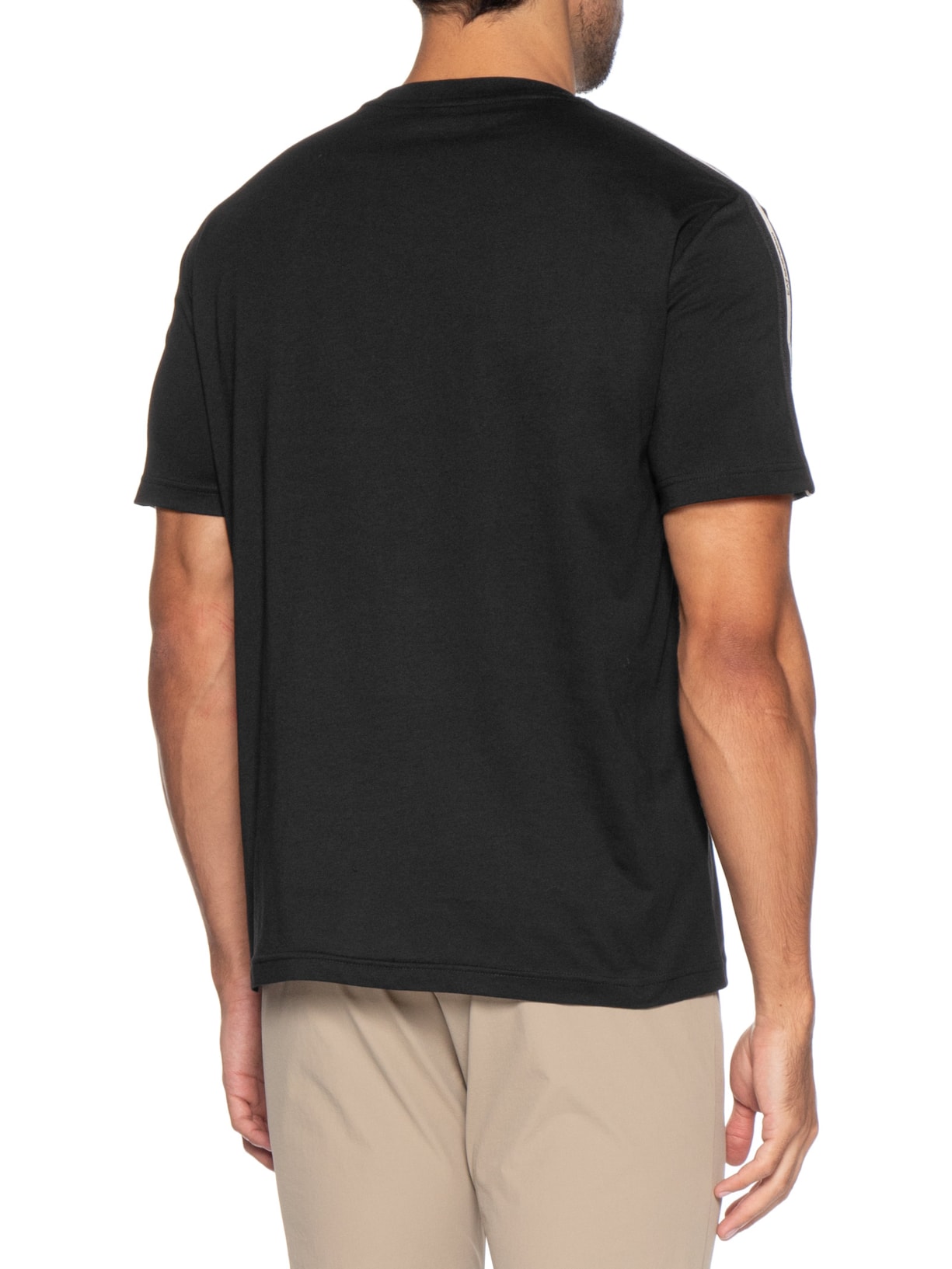 Camiseta Masculina Train Fita Lateral Preto Ea7 Emporio Armani