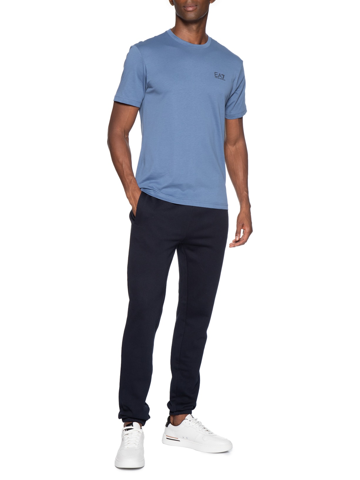 Camiseta Masculina Train Logo Azul Ea7 Emporio Armani