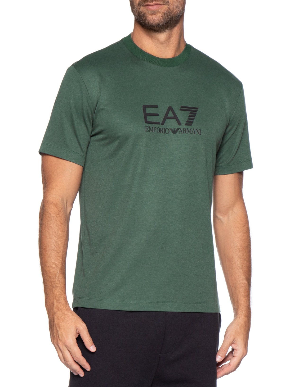 Camiseta Masculina Train Lux Maxi Logo Verde Ea7 Emporio Armani