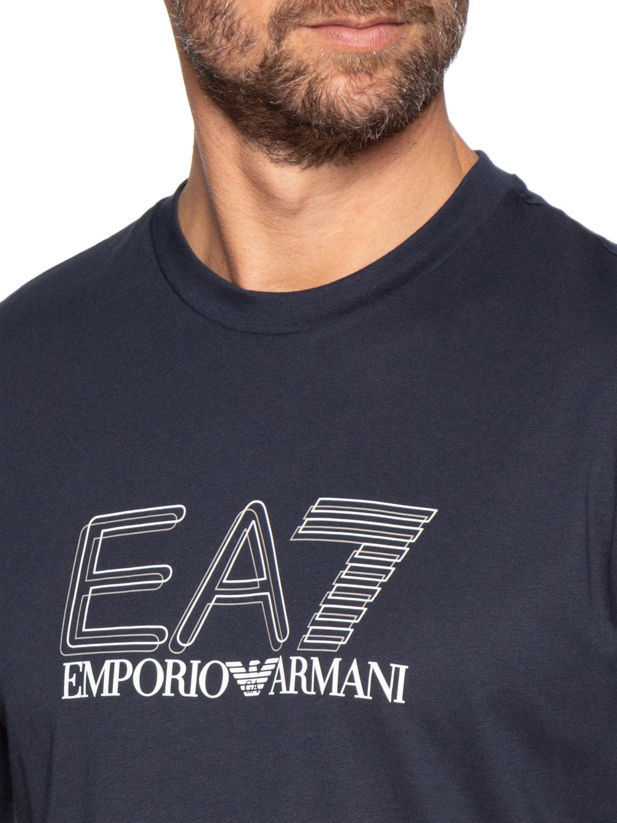 Camiseta Masculina Train Maxi Logo Azul Ea7 Emporio Armani