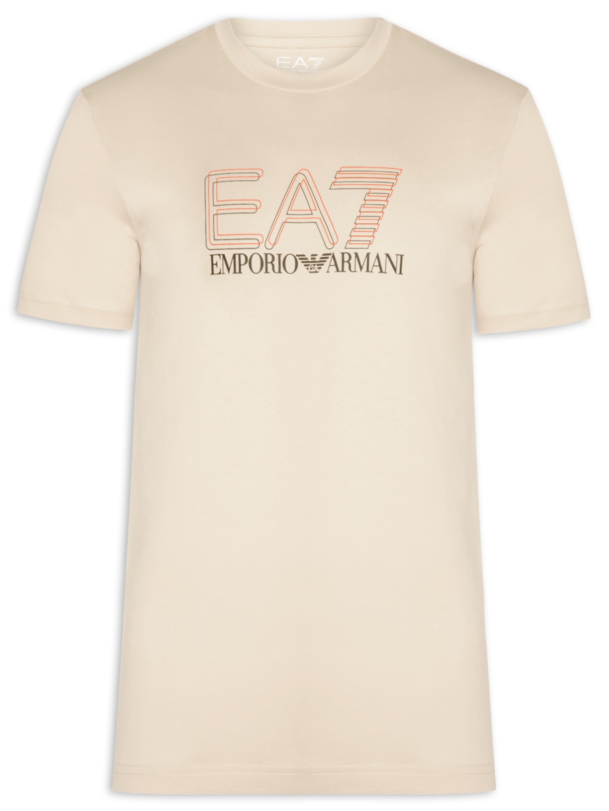 Camiseta Masculina Train Maxi Logo Bege Ea7 Emporio Armani