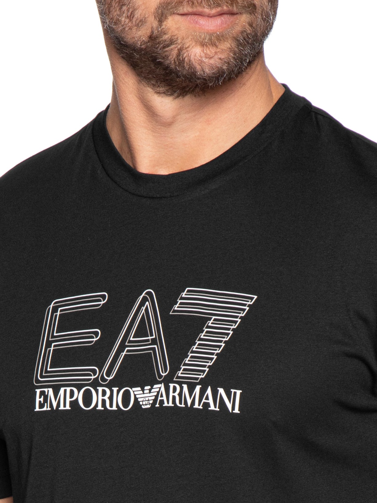 Camiseta Masculina Train Maxi Logo Preto Ea7 Emporio Armani