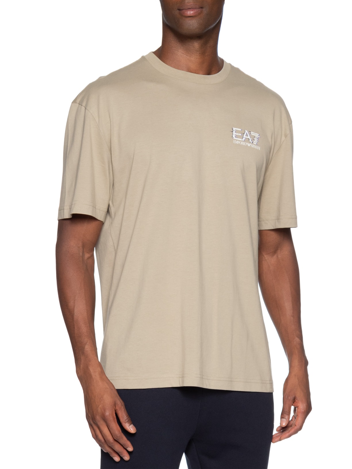 Camiseta Masculina Train Medium Logo Bege Ea7 Emporio Armani