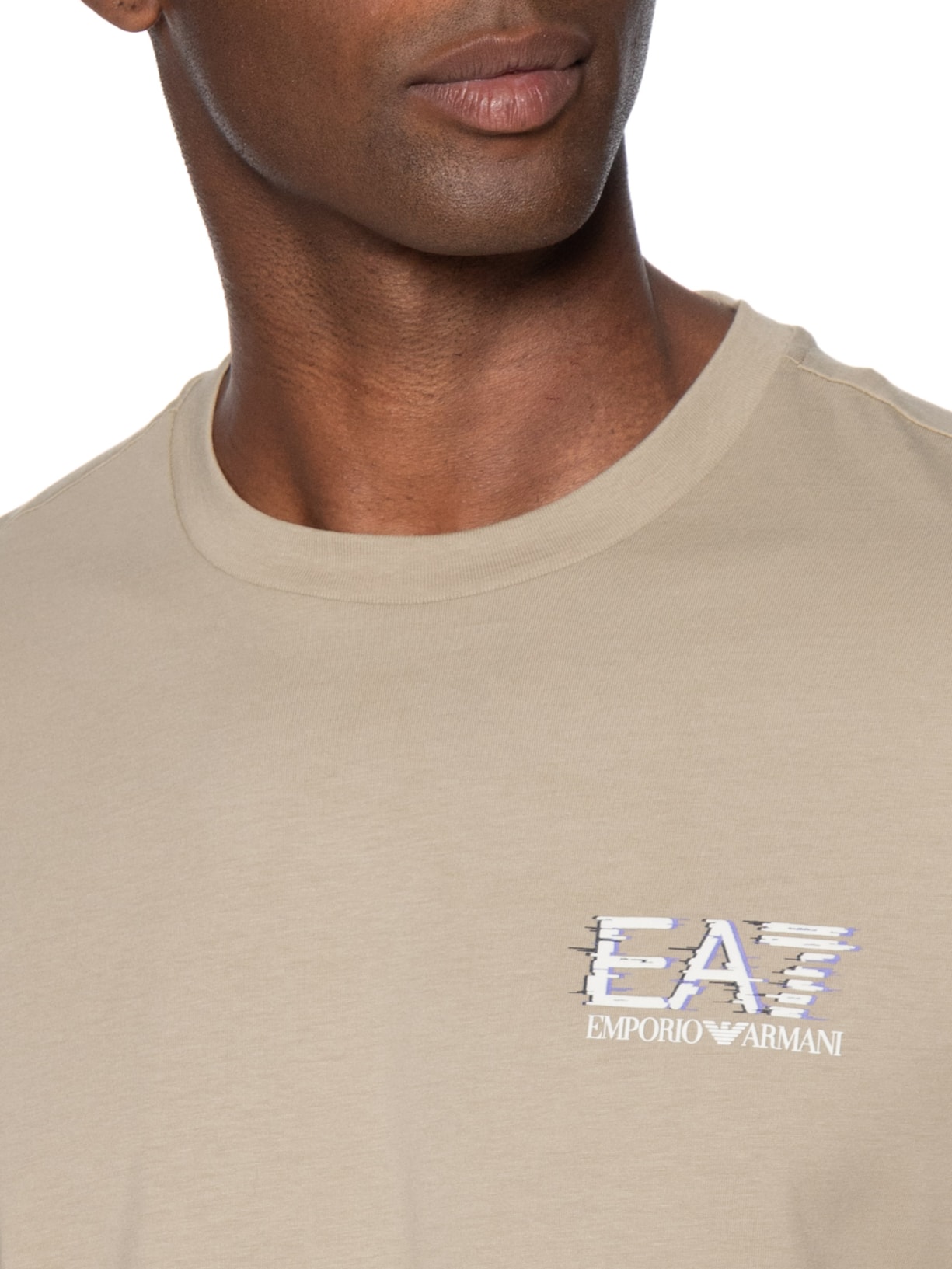 Camiseta Masculina Train Medium Logo Bege Ea7 Emporio Armani