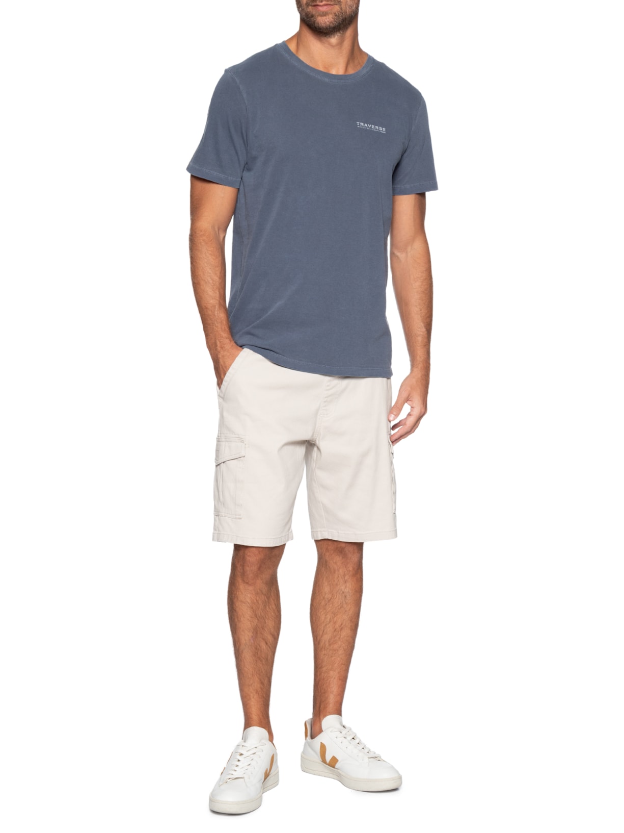 Camiseta Masculina Traverse Azul Austral