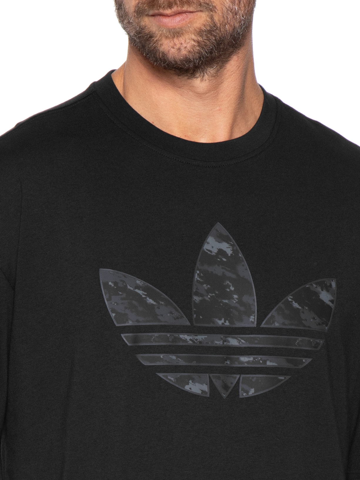Camiseta Masculina Trefoil Camo Preto Adidas Originals