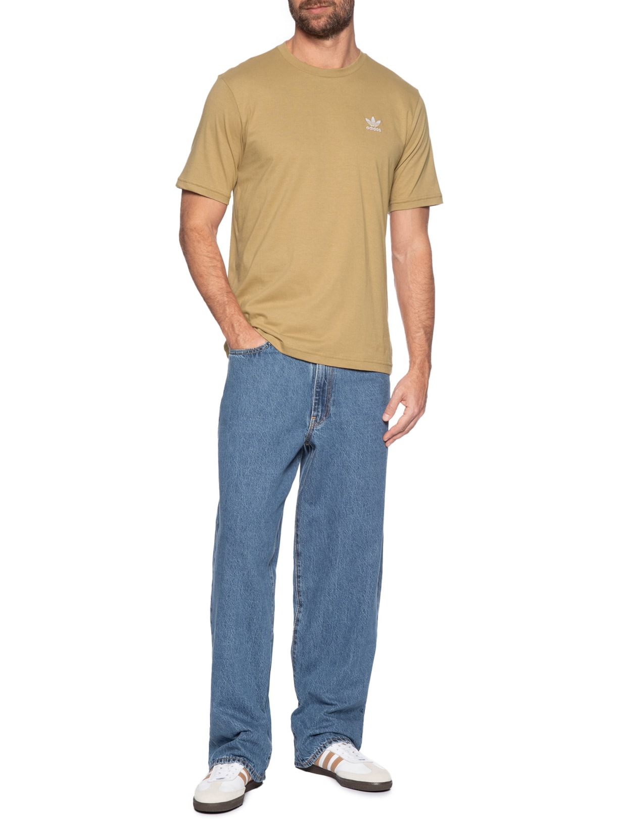 Camiseta Masculina Trefoil Marrom Adidas Originals