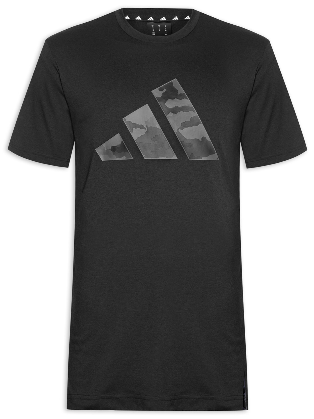 Camiseta Masculina Treino Essentials Camo Graphic Logo - Preto