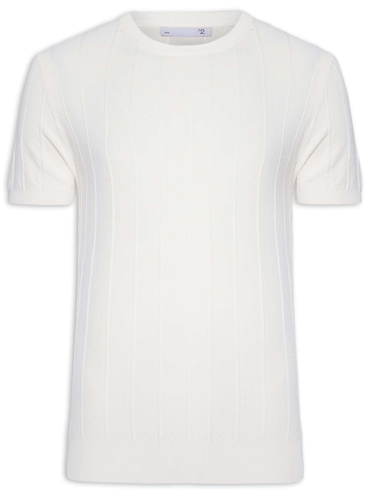Camiseta Masculina Tricot Com Textura - Bege