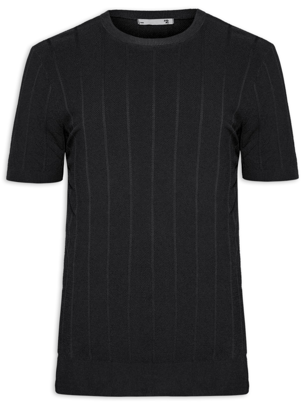 Camiseta Masculina Tricot Com Textura - Preto