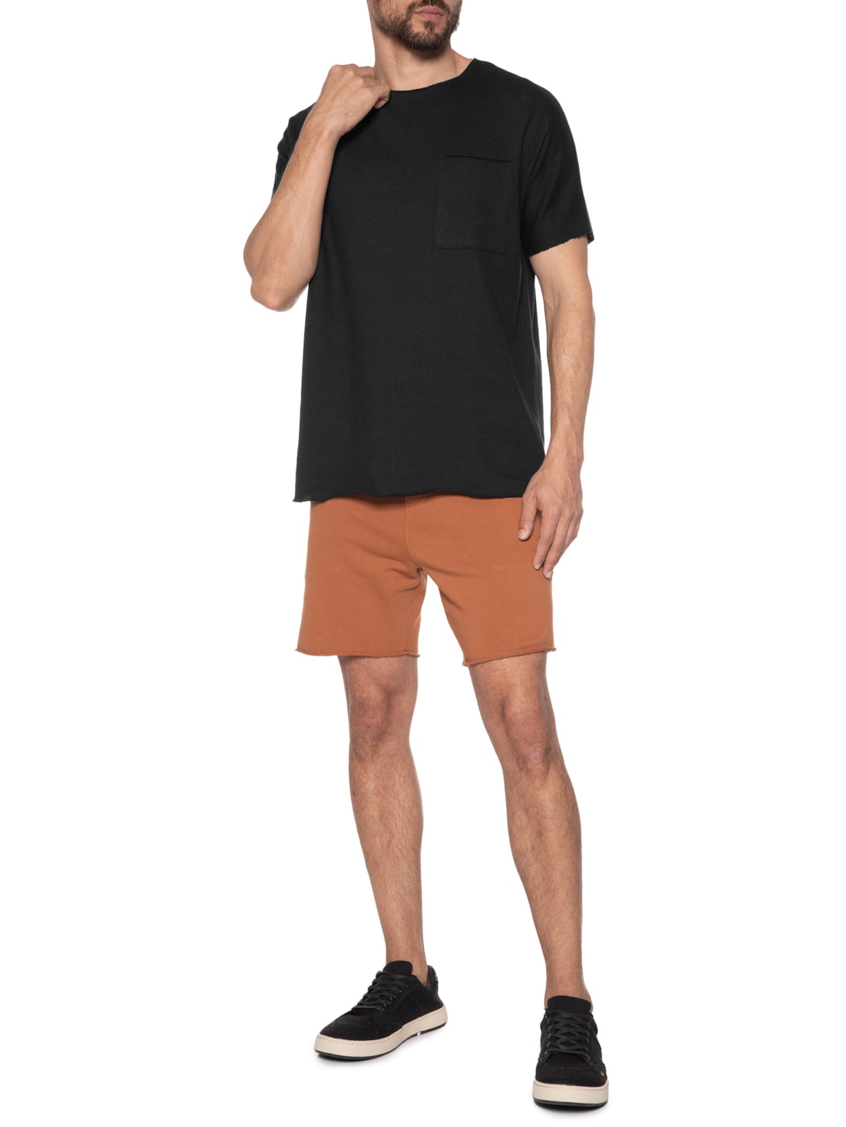 Camiseta Masculina Tricot Comfy Preto Foxton