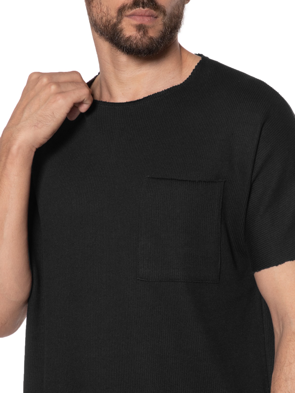Camiseta Masculina Tricot Comfy Preto Foxton