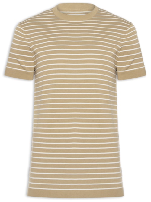 Camiseta Masculina Tricot Listra Viena - Bege