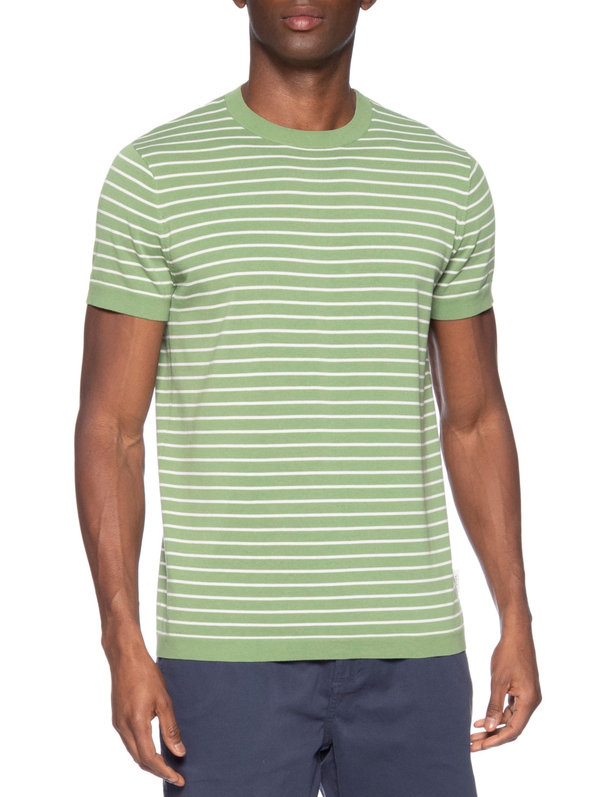 Camiseta Masculina Tricot Listra Viena Verde Foxton