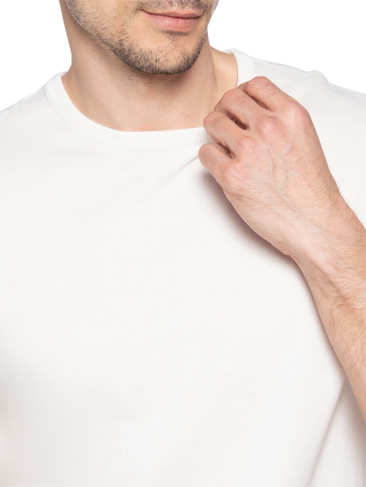 Camiseta Masculina Tricot Mc Careca Branco Paramount Alfaiataria