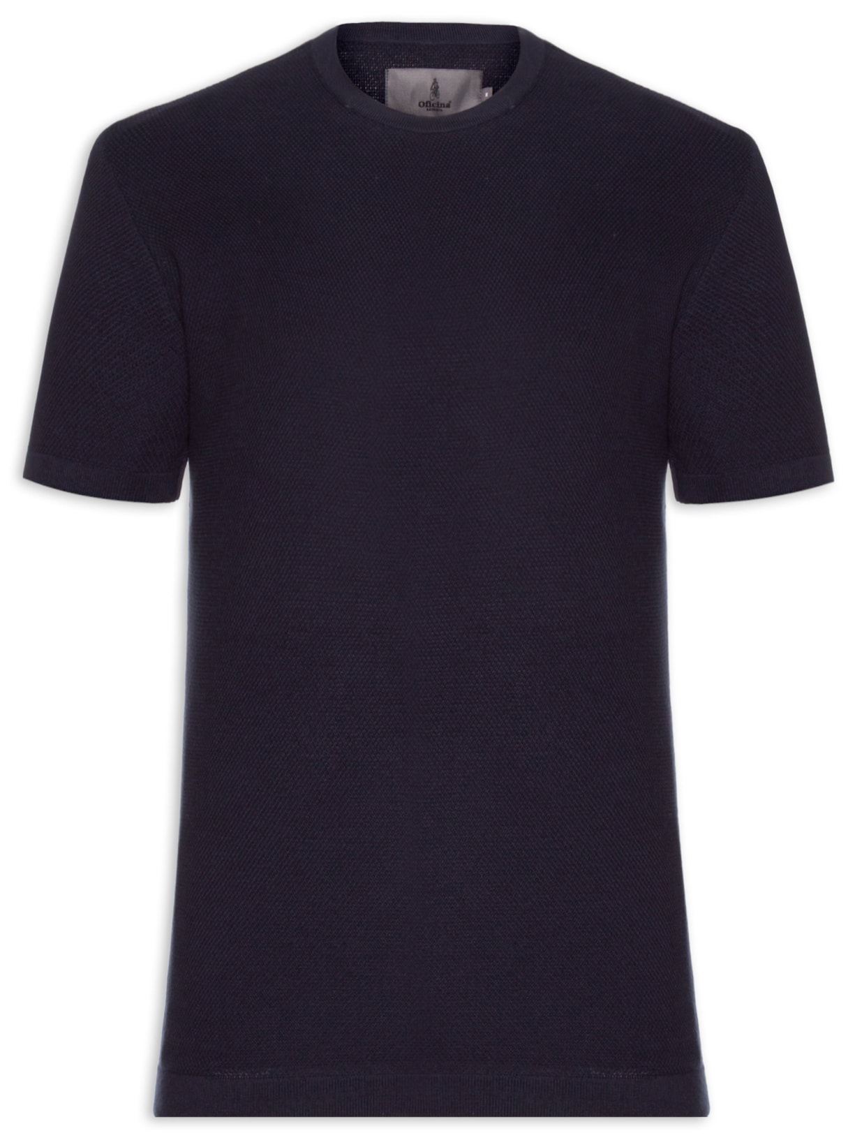 Camiseta Masculina Tricot Pin Point Manga Curta - Azul