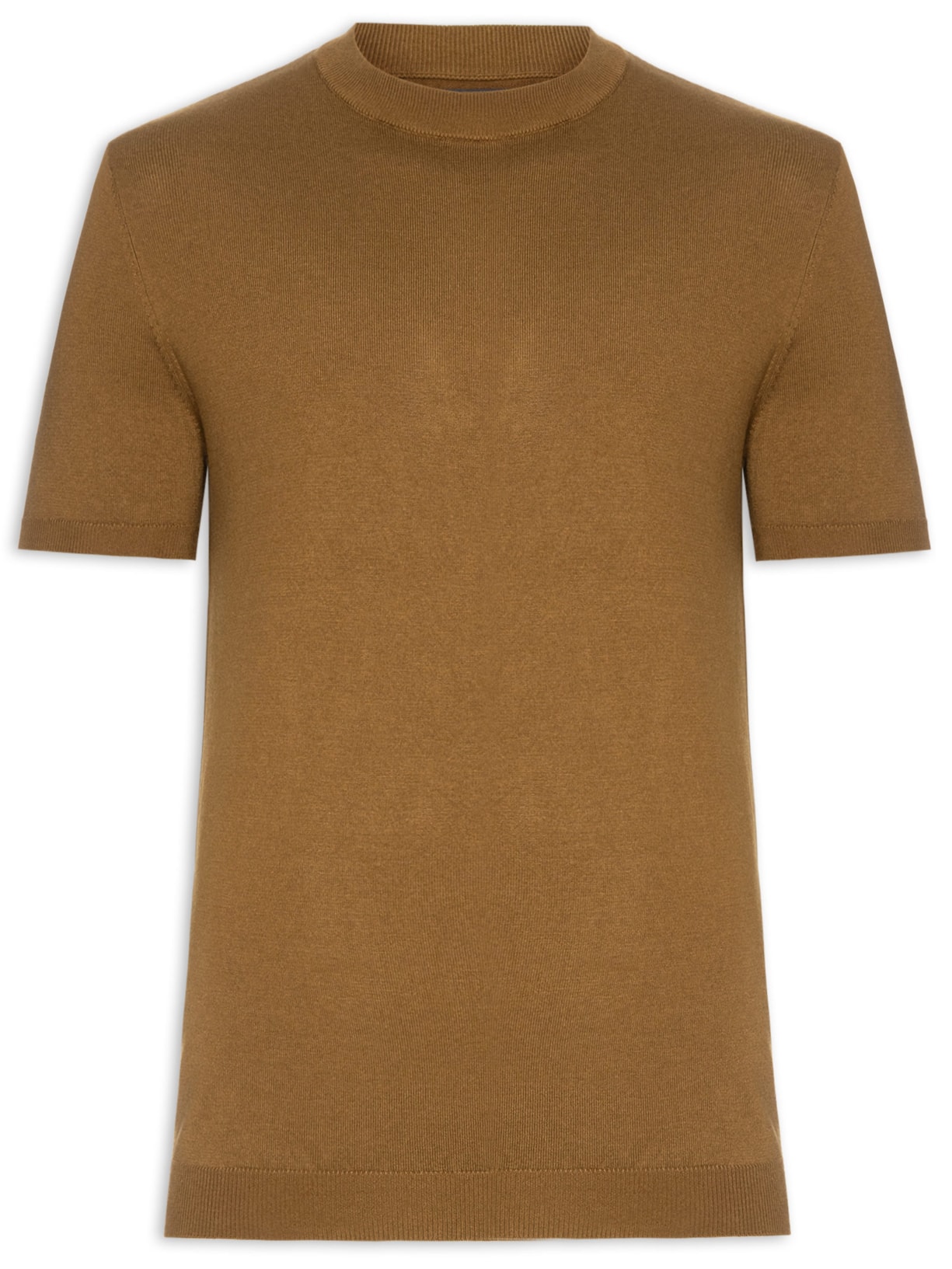 Camiseta Masculina Tricot Tencel Marrom Oficina Reserva