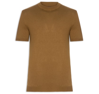 Camiseta Masculina Tricot Tencel - Marrom