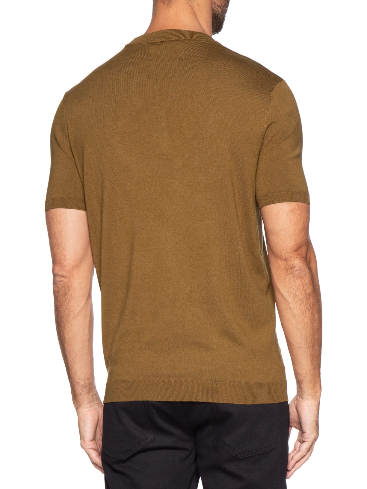Camiseta Masculina Tricot Tencel Marrom Oficina Reserva