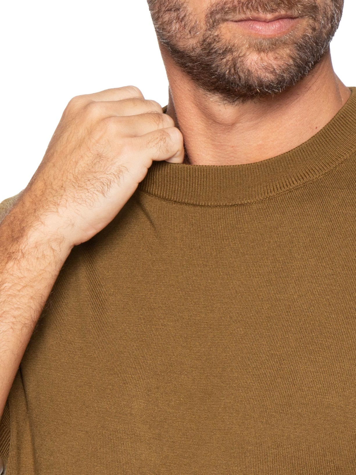 Camiseta Masculina Tricot Tencel Marrom Oficina Reserva