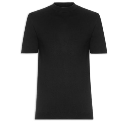 Camiseta Masculina Tricot Tencel - Preto