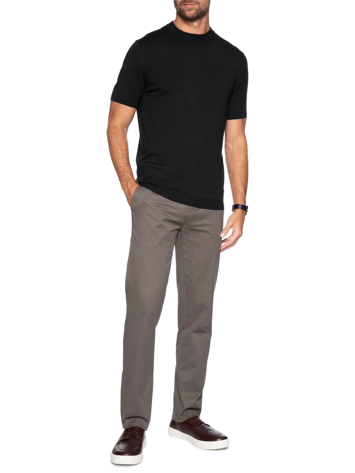 Camiseta Masculina Tricot Tencel Preto Oficina Reserva