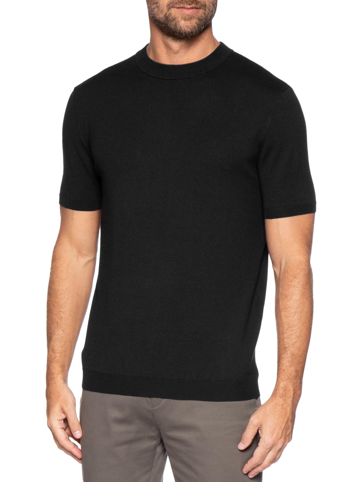 Camiseta Masculina Tricot Tencel Preto Oficina Reserva