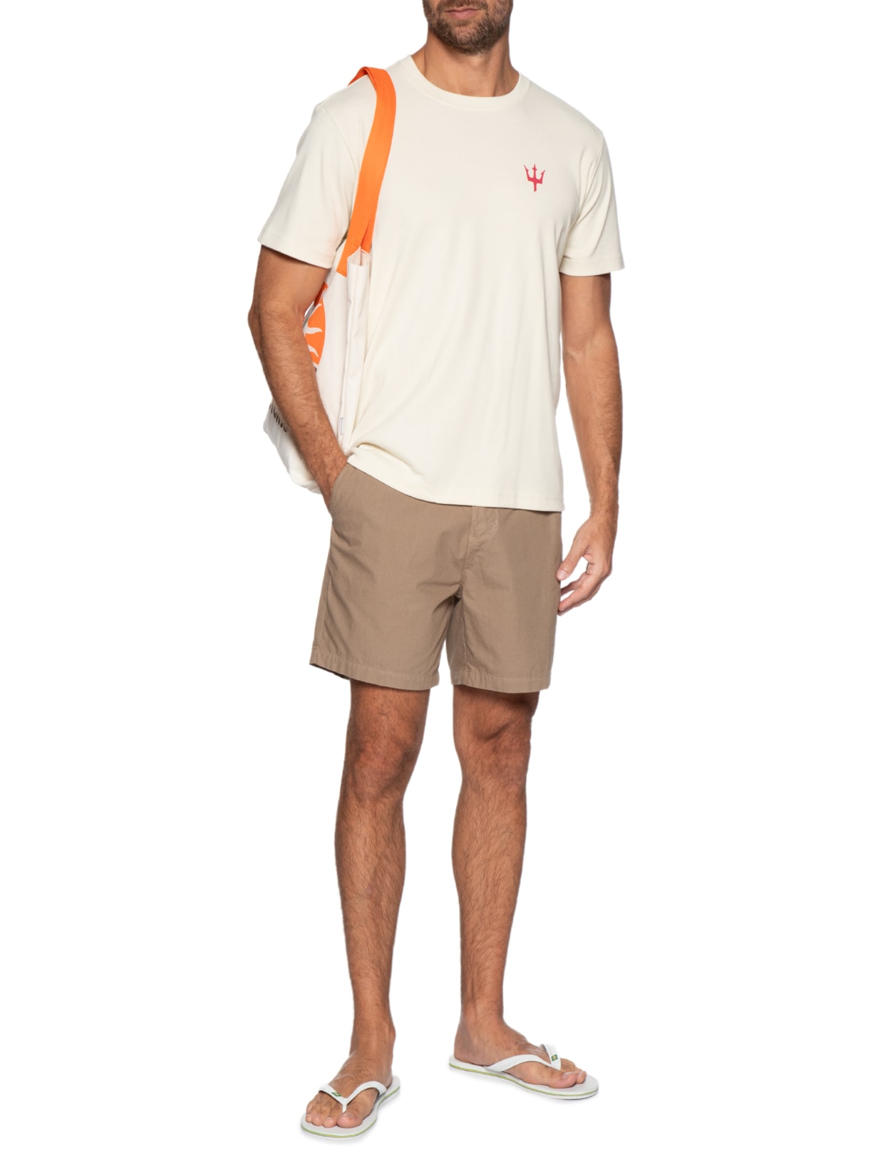 Camiseta Masculina Tridente Sunset Bege Osklen