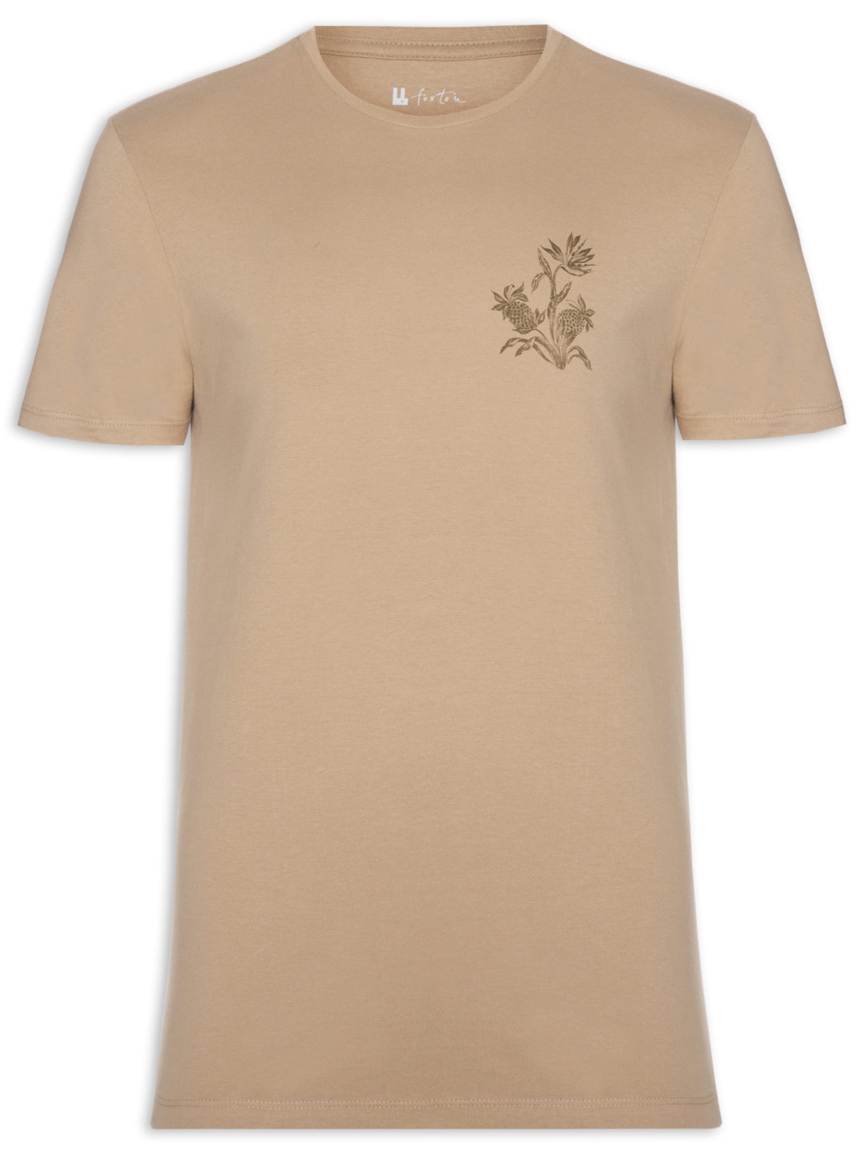 Camiseta Masculina Tropical Abacaxi - Marrom