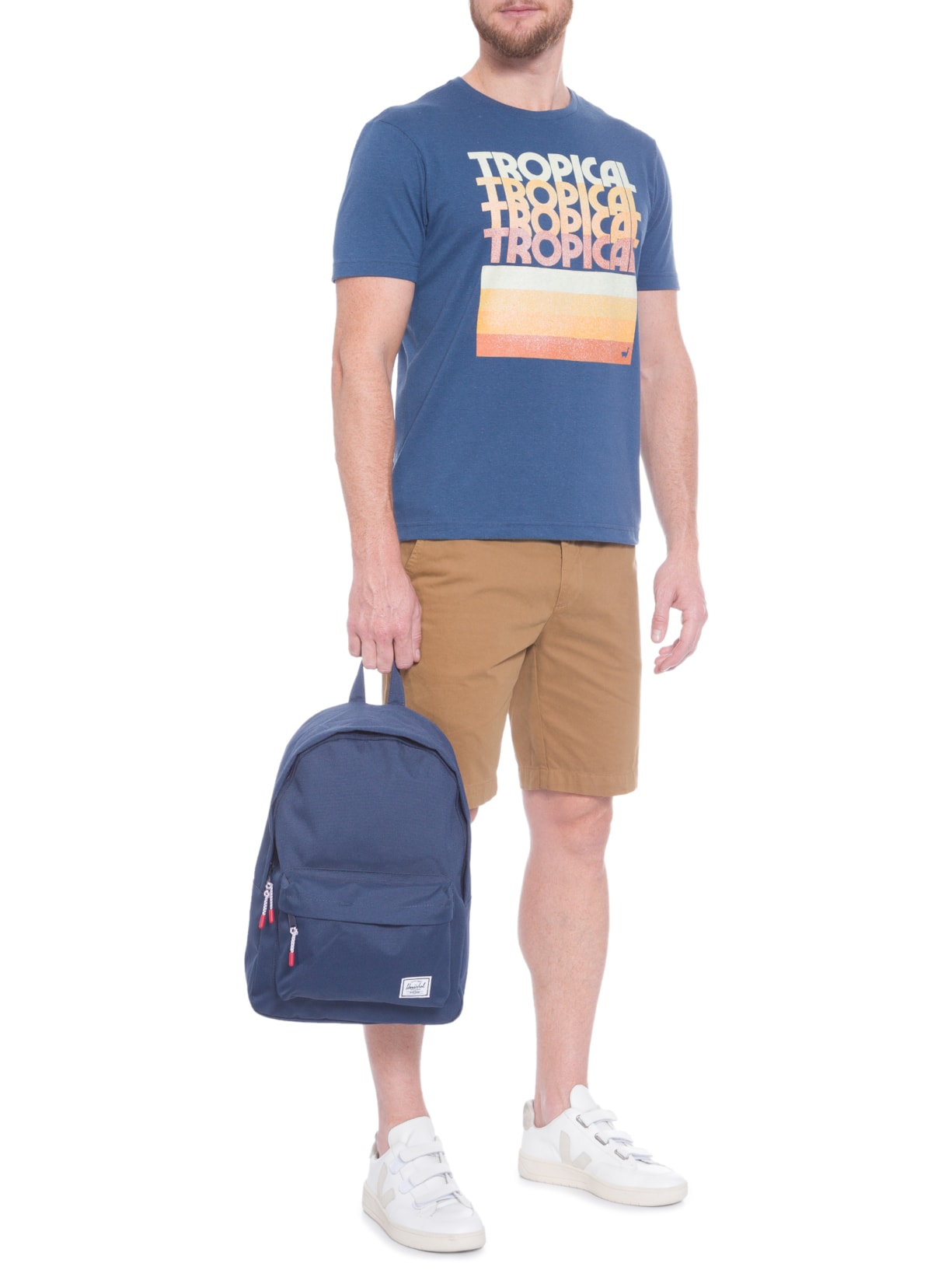 Camiseta Masculina Tropical Azul Zapalla